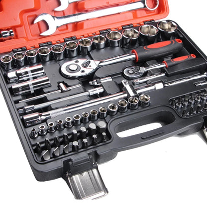 82PCS Socket Wrench Set Ratchet Wrench Set with Bit & Connector & Extension Bar Car Tools Set Tool Box Kit Auto Repair Tool Set