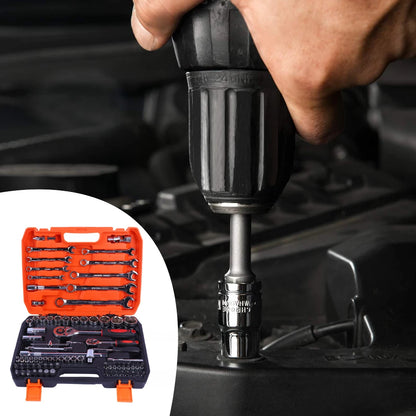 82PCS Socket Wrench Set Ratchet Wrench Set with Bit & Connector & Extension Bar Car Tools Set Tool Box Kit Auto Repair Tool Set