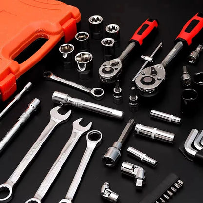82PCS Socket Wrench Set Ratchet Wrench Set with Bit & Connector & Extension Bar Car Tools Set Tool Box Kit Auto Repair Tool Set