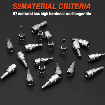 82PCS Socket Wrench Set Ratchet Wrench Set with Bit & Connector & Extension Bar Car Tools Set Tool Box Kit Auto Repair Tool Set