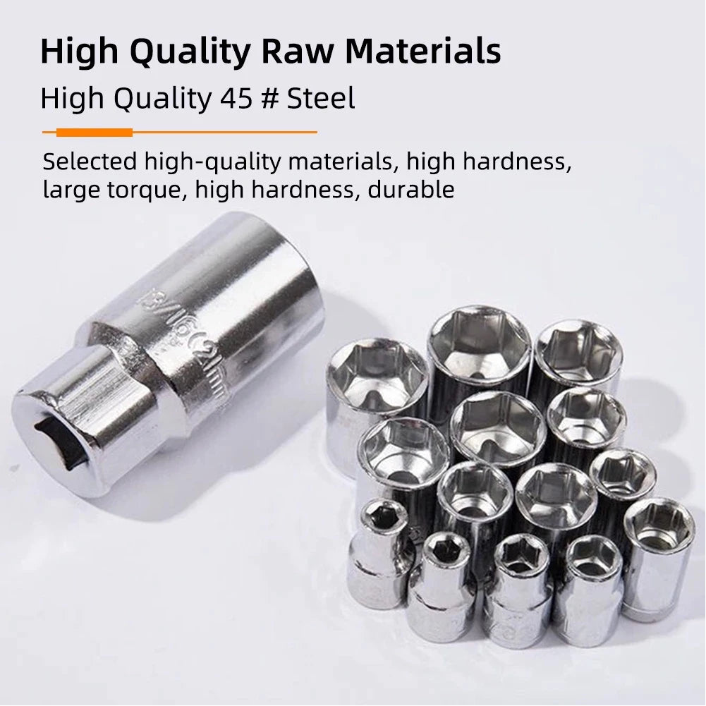 82PCS Socket Wrench Set Ratchet Wrench Set with Bit & Connector & Extension Bar Car Tools Set Tool Box Kit Auto Repair Tool Set