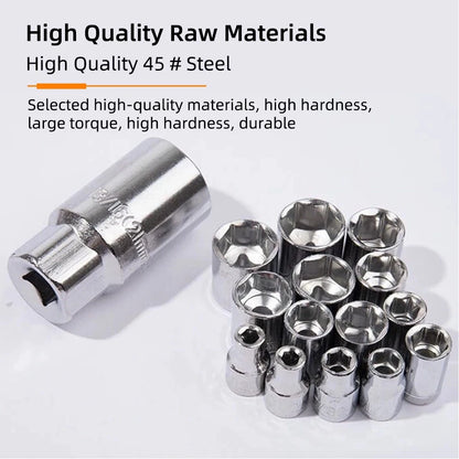 82PCS Socket Wrench Set Ratchet Wrench Set with Bit & Connector & Extension Bar Car Tools Set Tool Box Kit Auto Repair Tool Set